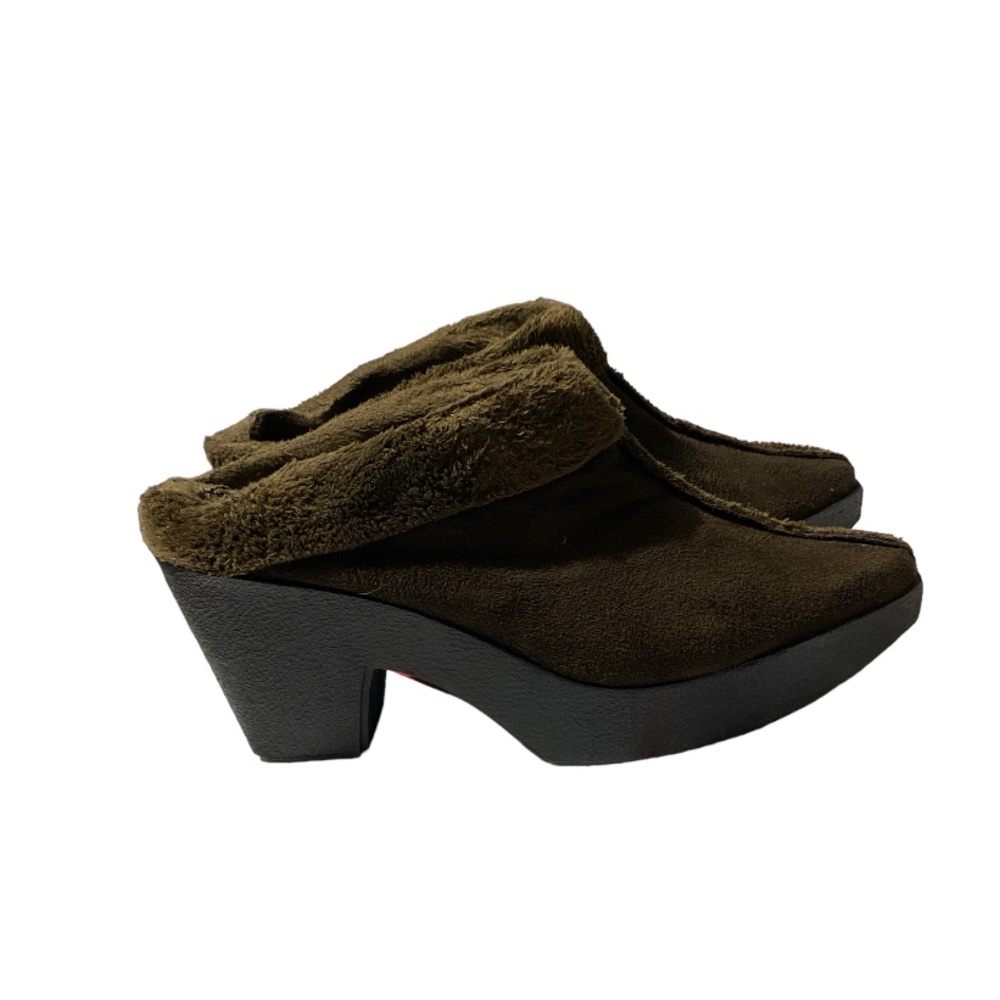 Woman’s VAN ELI Brown Suede Backless Platform Clogs Size 7 mules